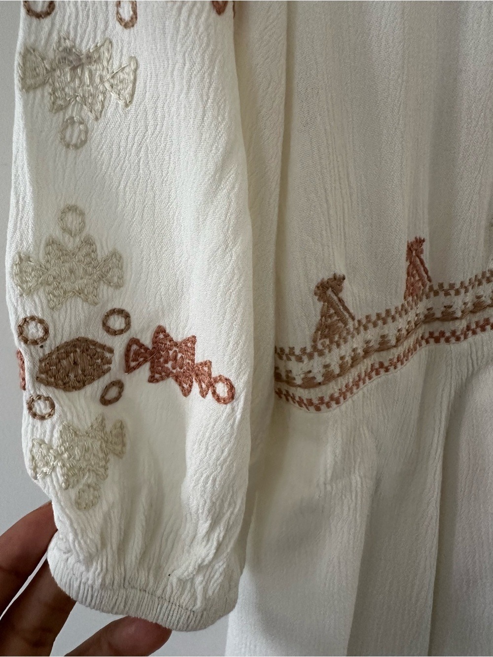 FREE PEOPLE INTIMATELY GAUZE EMROIDERD POPOVER DRESS BOHO, BEACHY SZ SMALL - Picture 5 of 8